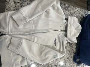 Abercrombie Kids LS Beige Pullover Hoodie - Size  7/8